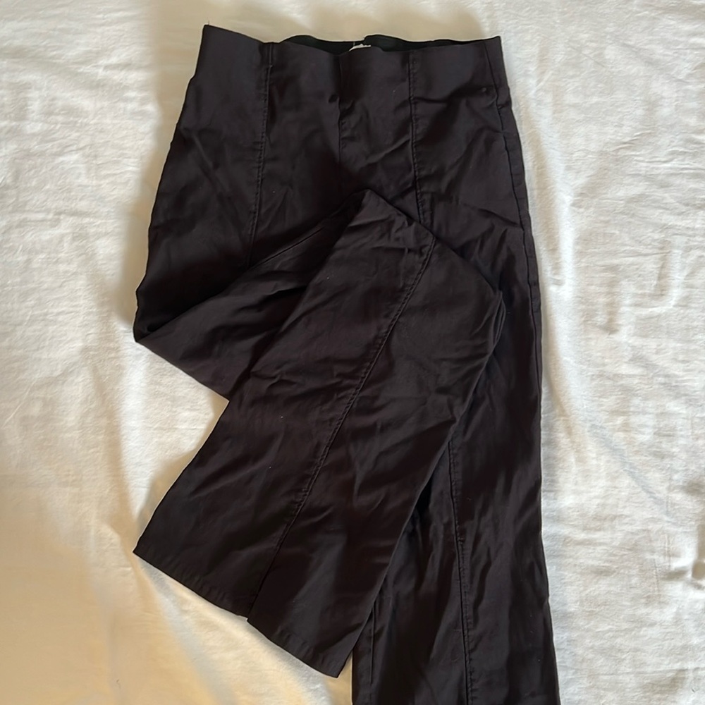 black stretchy flare pants